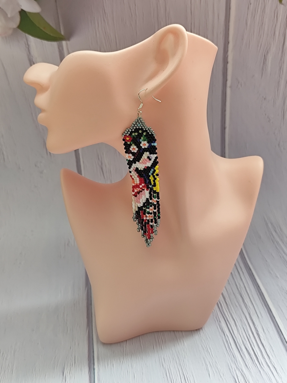 Multicolor Beaded Fringe Earrings - Women Jewelry